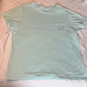 Vineyard Vines Mint Green Tee with Pocket Logo